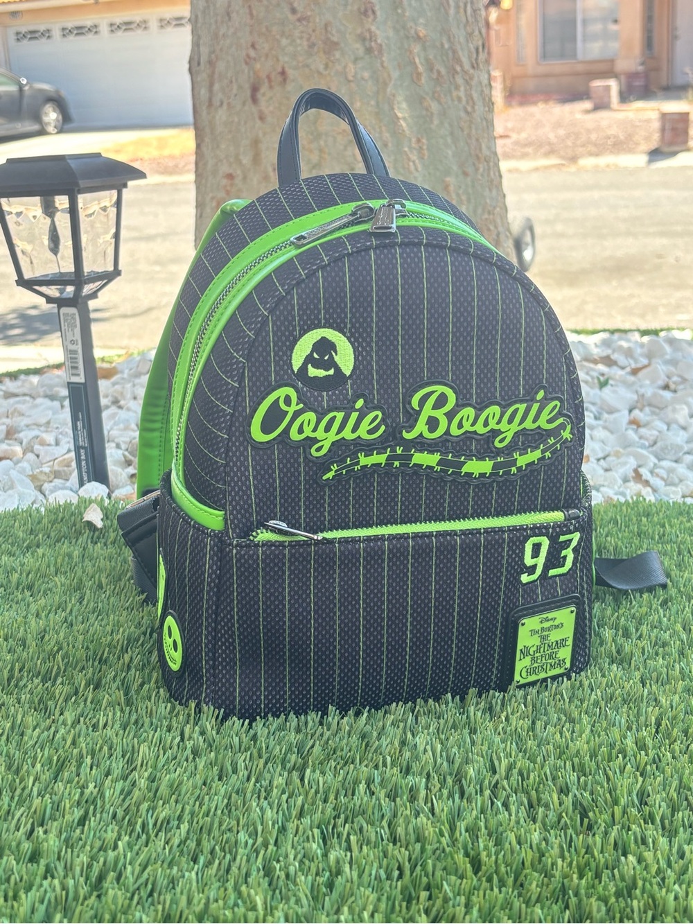 Disney Oogie Boogie Black Backpack with Neon Green Accents
